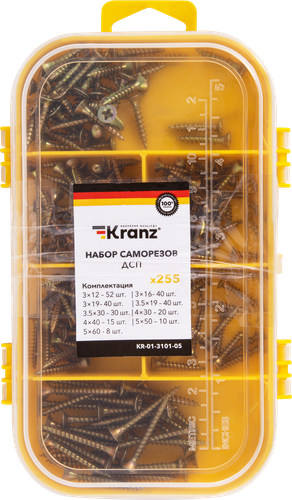 Набор саморезов для дсп KRANZ 4х8,5х15см, Арт. KR-01-3101-05, 255шт, картинка