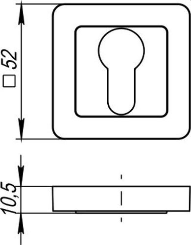 Накладка на замок PUNTO ET QR SN/CP-3 квадрат никель хром, картинка