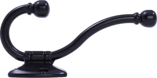 Крючок мебельный Larvij LK0405BL Английский двойной черный, картинка