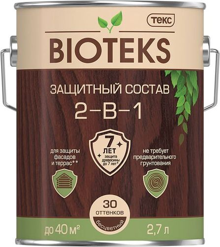 Защитный состав 2-в-1 BIOTEKS бесцветный 2,7 л, вид