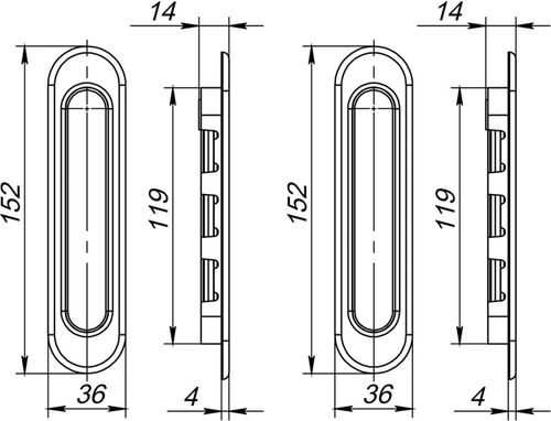 Дверная ручка для раздвижной двери PUNTO Soft LINE-010 золото, фото