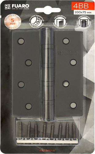 Петля универсальная FUARO 4BB/BL 100x75x2,5 чёрный матовый, картинка