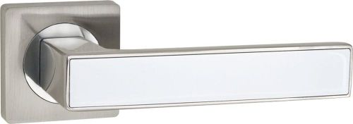 Дверная ручка раздельная AJAX K.JK51.OPTIMA plus SN/WH-19 матовый никель/белый, фотография