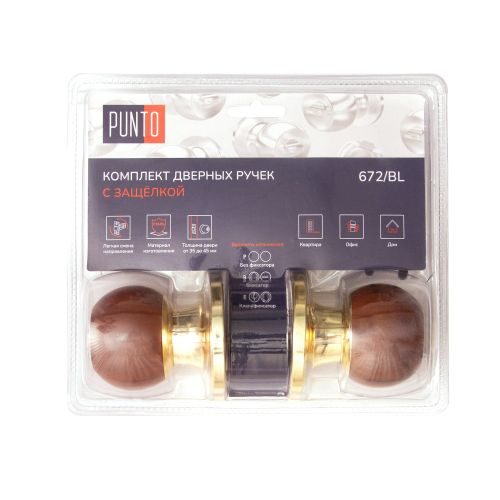 Ручка защелка PUNTO Dk672/bl wd-ps (без фик.) дерево, фотография