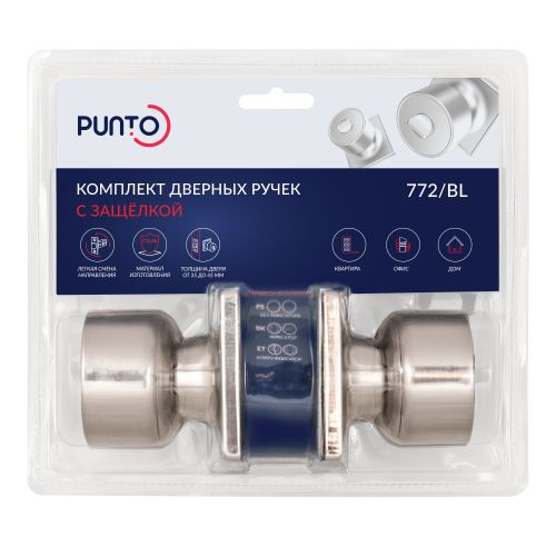 Ручка защелка PUNTO DK772/BL SN-ET (кл/фик.) никель, картинка