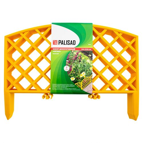 Забор декоративный "Сетка", 24х320 см, желтый, Россия// Palisad, картинка
