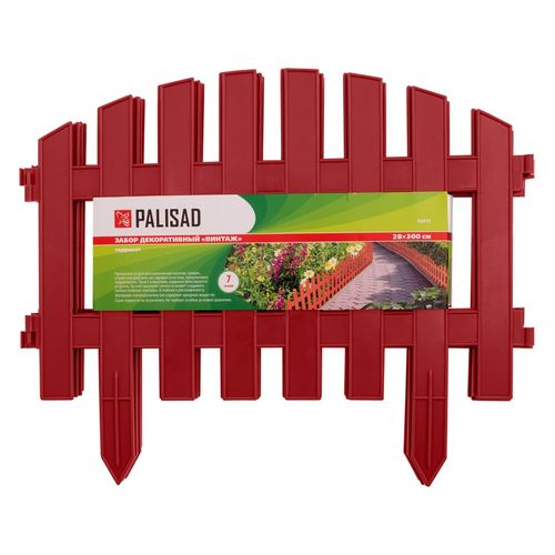 Забор декоративный "Винтаж", 28х300 см, терракот, Россия// Palisad, детальное фото