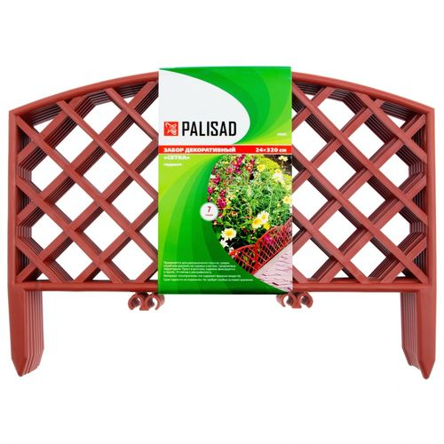 Забор декоративный "Сетка", 24х320 см, терракот, Россия// Palisad, изображение