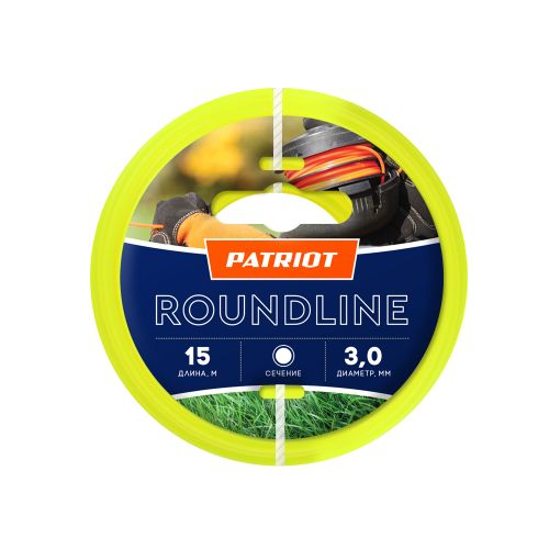 Леска для триммера PATRIOT Roundline круглая 3мм 15м, крупный план