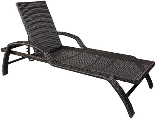 Шезлонг садовый GREENGARD Оскар искусственный ротанг, 196x77x54см, вид