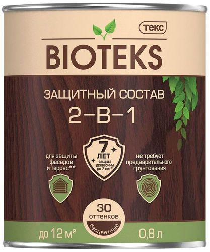 Защитный состав лессирующий ТЕКС BIOTEKS Махагон 0,8 л, картинка