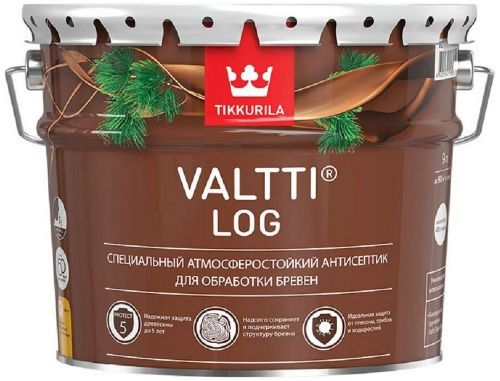 Антисептик Tikkurila/Tikkivala Valtti Log естественный 9 л, картинка