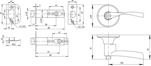 Дверная ручка-кноб для межкомнатной двери AJAX 6010 SN-P никель, картинка