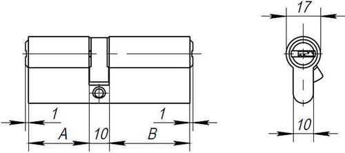 Цилиндровый механизм (AX200/70) AJAX AX2000Key70 (30+10+30) CP хром, вид
