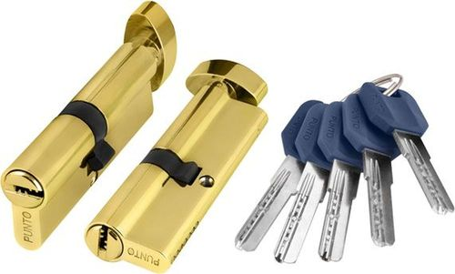 Цилиндровый механизм PUNTO (Z402/80) Z4002Knob80(35+10+35) с вертушкой PB латунь, детальное фото