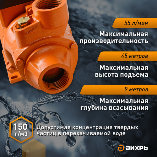 Насос поверхностный ВИХРЬ 650Вт, ПН-650, детальное фото