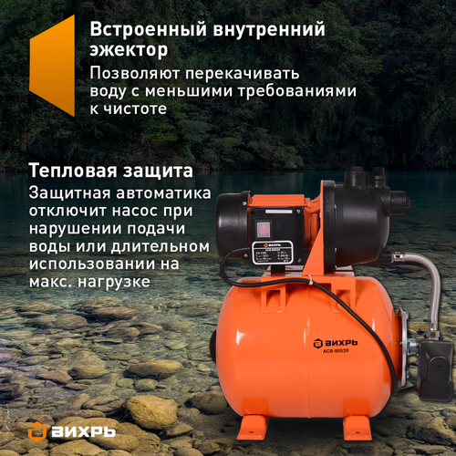 Насосная станция ВИХРЬ 800Вт, АСВ-800/20, вид