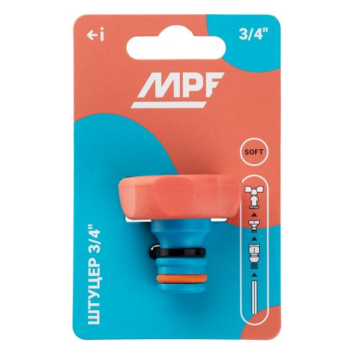 Штуцер под коннектор MASTERPROF 19мм (3/4"), пластик, вид