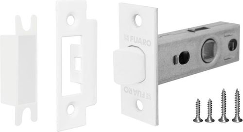 Дверная защелка FUARO PLASTIC P12-45-25 WH-19 пластик, фотография