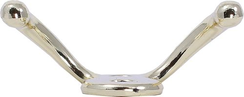 Крючок мебельный Larvij двойной золото, крупный план