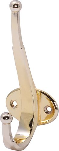 Крючок мебельный Larvij HK226G двойной золото, изображение