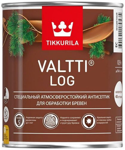 Антисептик Tikkurila/Tikkivala Valtti Log естественный 0,9 л, вид