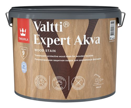 Лазурь антисептическая Tikkurila/Tikkivala Valtti Expert Akva Орегон 0,9 л полуматовая, фото