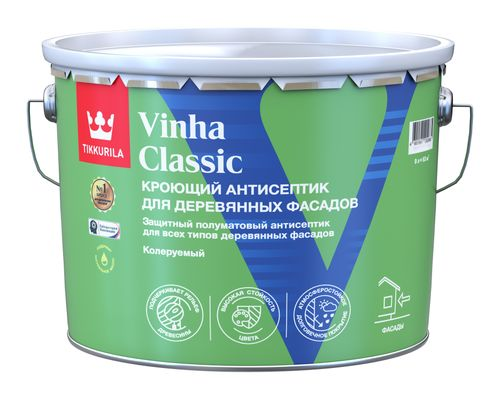 Антисептик Tikkurila/Tikkivala vinha classic vc sm кроющий 9л, вид