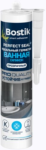 Bostik Perfect Seal Идеальный герметик Ванная Силикон прозрачный 280 мл, крупный план