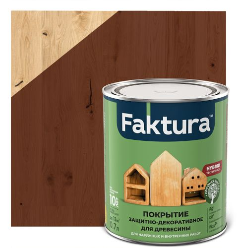 Покрытие FAKTURA защитно-декоративное для древесины махагон, банка 0,7 л, вид