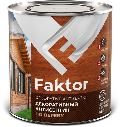 Антисептик FAKTOR для защиты и тонирования древесины 3в1 палисандр 2,1 кг, картинка