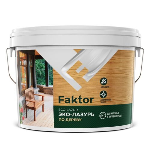 Эко-лазурь FAKTOR для древесины махагон, ведро 2,7 кг, фотография