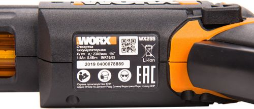 Аккумуляторная отвертка Worx WX255 SD Slide Driver 4 В набор бит 6 шт, детальное фото
