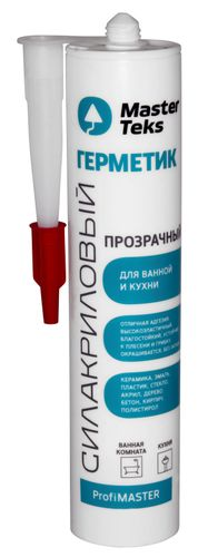 MasterTeks PM герметик силакриловый для ванной и кухни 290 мл прозрачный, вид