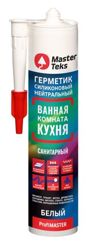 MasterTeks PM герметик силиконовый нейтральный ванная комната кухня 280 мл белый, вид