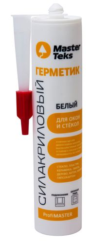MasterTeks PM герметик силакриловый для окон и стекол 290 мл белый, изображение