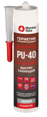 MasterTeks PM герметик полиуретановый быстросохнущий PU-40 280 мл серый, фото