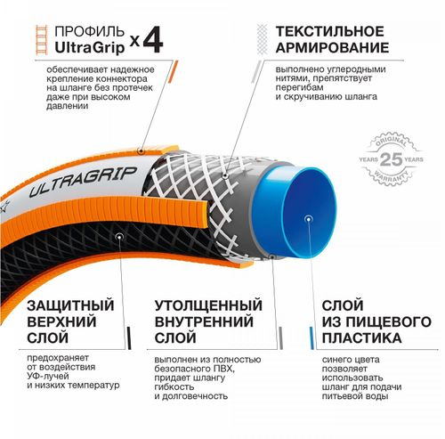Шланг садовый DAEWOO 5/8" 25м, Dwh 5124, крупный план