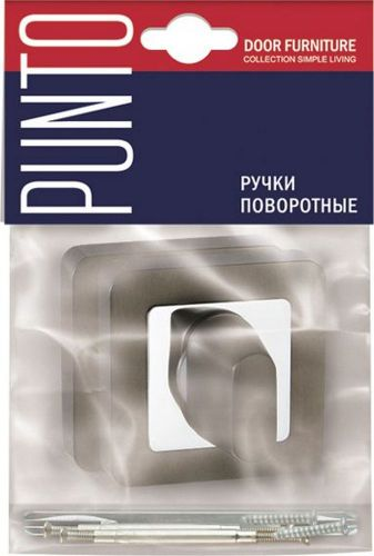 Дверная ручка для межкомнатной двери PUNTO QR никель, крупный план
