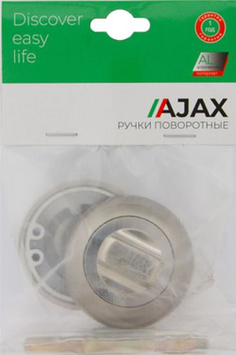 Завертка дверная AJAX BK6 JR SN/CP-3 матовый никель/хром, фотография