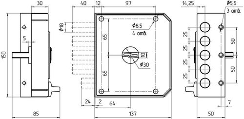 Накладной замок Меттэм ЗН40320.1 медь, картинка