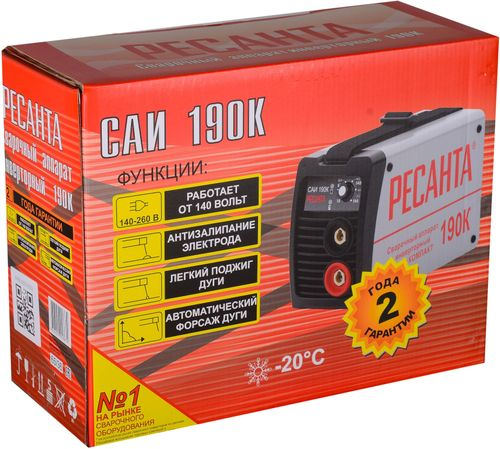 Сварочный инвертор РЕСАНТА САИ-190К (65/36), крупный план