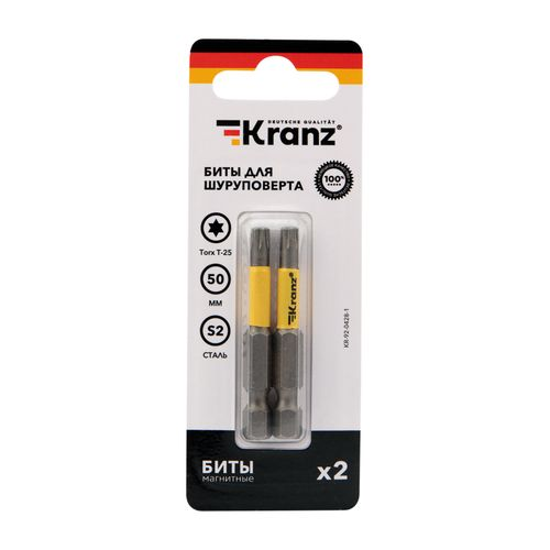 Бита для шуруповерта Torx T25х50 мм (2 шт/уп.) Kranz, изображение