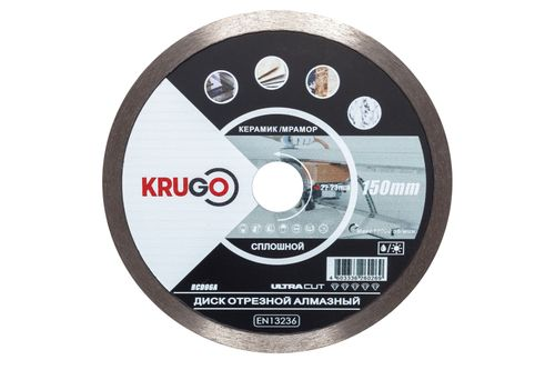 Алмазный диск KRUGO 150 x 1.6 x 22.23 x 8 мм мрамор/керамика, крупный план
