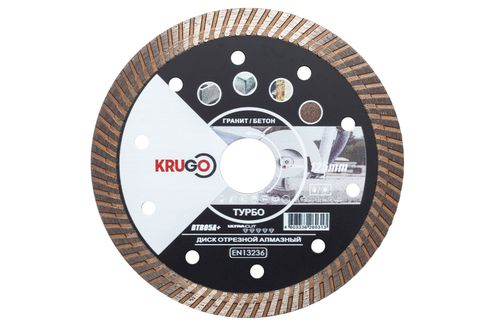 Алмазный диск KRUGO 125 x 2.2 x 22.23 x 10 мм Турбо универсальный, крупный план