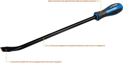 Гвоздодёр-монтировка ЗУБР слесарный 450 мм, детальное фото