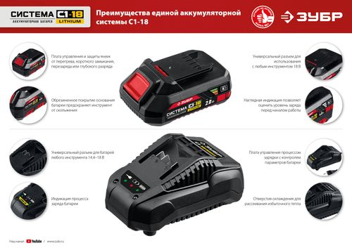 Зарядное устройство АКБ ЗУБР 18В 2.4А БЗУ-С1-18, картинка