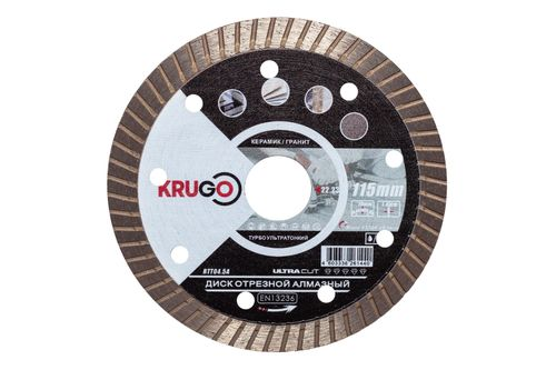 Диск алмазный KRUGO 115 x 1.4 x 22.23 x 10 мм супертонкий турбо, изображение