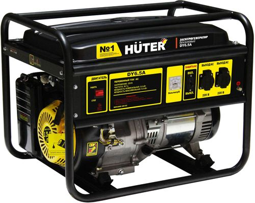 Генератор бензиновый HUTER DY6.5A 5 кВт, крупный план
