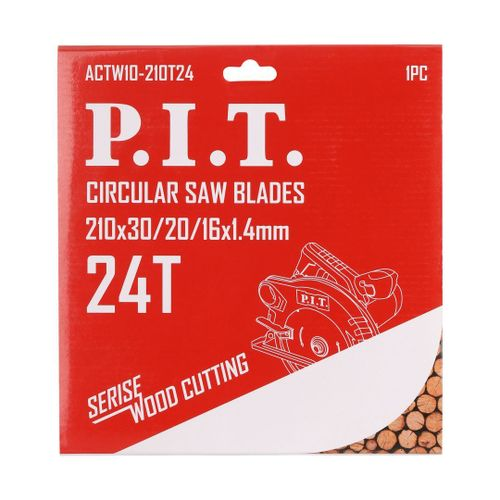 Диск пильный P.I.T. 210x30/20/16x1,4 мм 24T ACTW10-210T24, крупный план